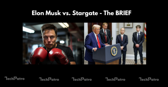 Elon Musk and Stargate Project graphic with AI and hydrogen energy themes